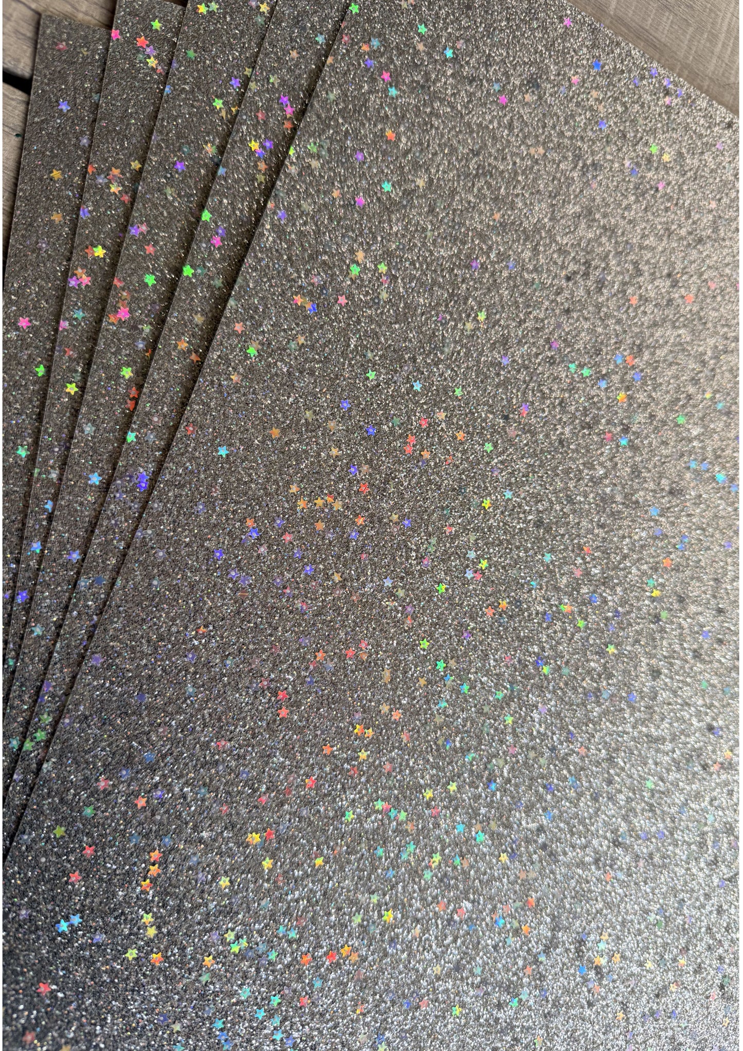 Glitter Cardstock Sampler Pack – Rainbow, Gold Mesh, Blue Mesh, Star Silver (12x12”, 300gsm)