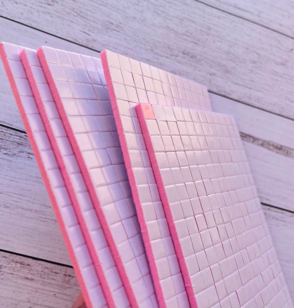 Coloured Adhesive Foam Squares, 3mm Thick, Cake Topper Supplies (5 Sheets)