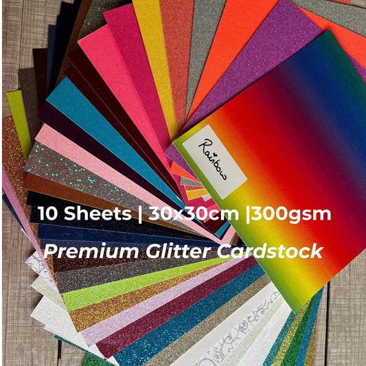 10 pack glitter cardstock 12x12 inch 300gsm non‑shed